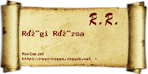Régi Rózsa névjegykártya